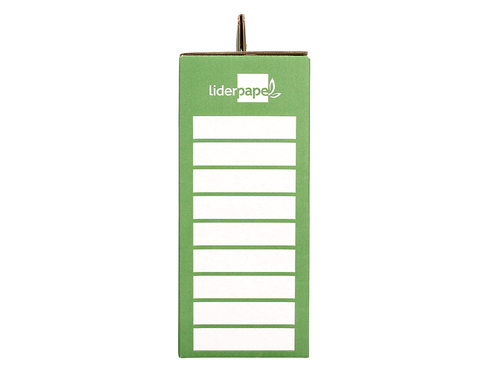 CAJA CHEQUE-LIBRO LIDERPAPEL PARA MATERIAL ESCOLAR CARTON REFORZADO CON ASA COLOR VERDE 393X120X393 MM