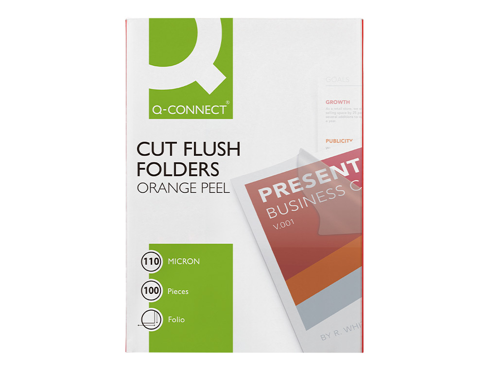 CARPETA Q-CONNECT DOSSIER UERO PLASTICO FOLIO TRANSPARENTE 110 MICRAS