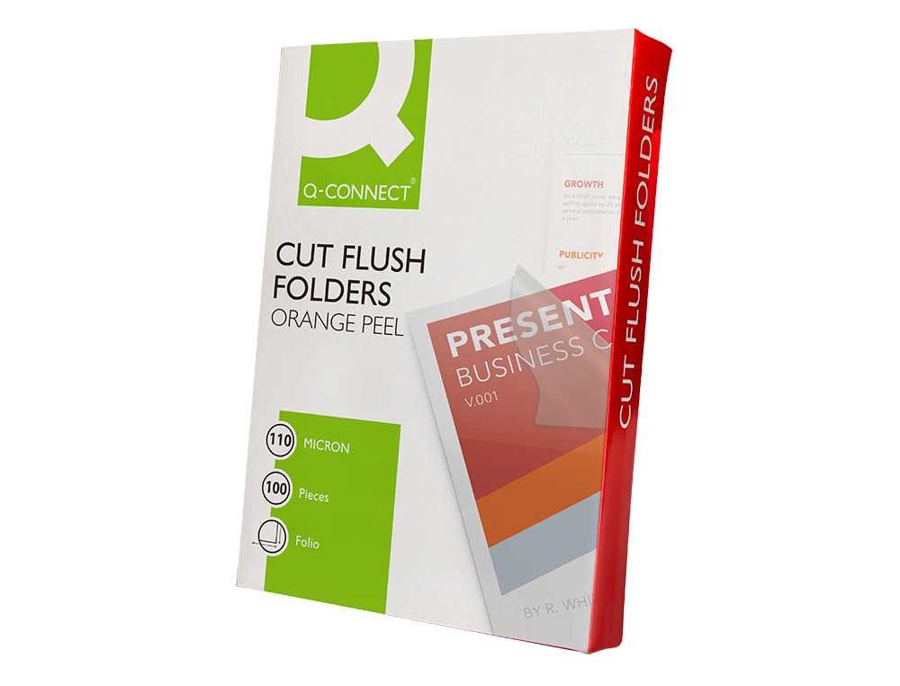 CARPETA Q-CONNECT DOSSIER UERO PLASTICO FOLIO TRANSPARENTE 110 MICRAS