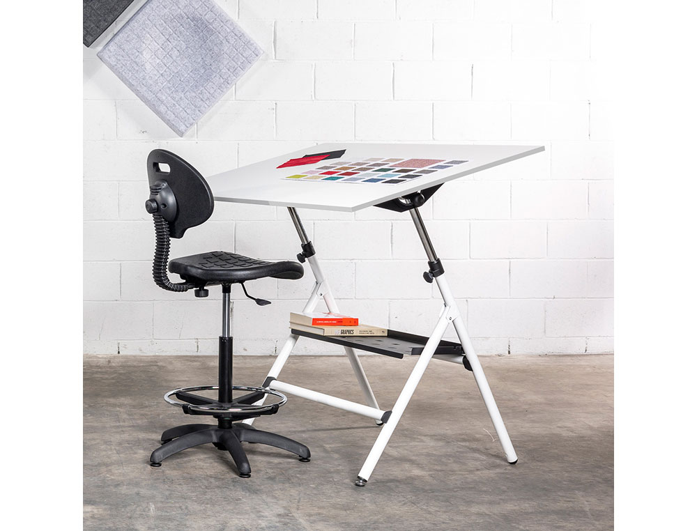 MESA DE DIBUJO ROCADA RD-175 ESTRUCTURA METALICA PLEGABLE REGULABLE EN ALTURA TABLERO 75X90 CM