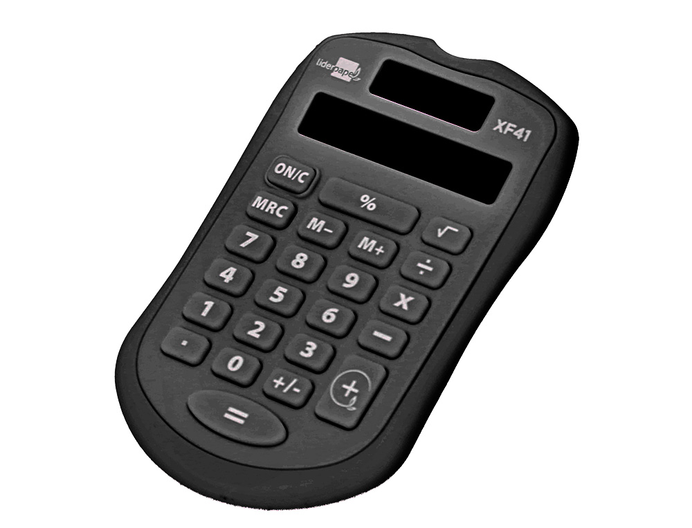 CALCULADORA LIDERPAPEL BOLSILLO XF43 8 DIGITOS SOLAR Y PILAS COLOR NEGRO 94X59,5X10,5MM