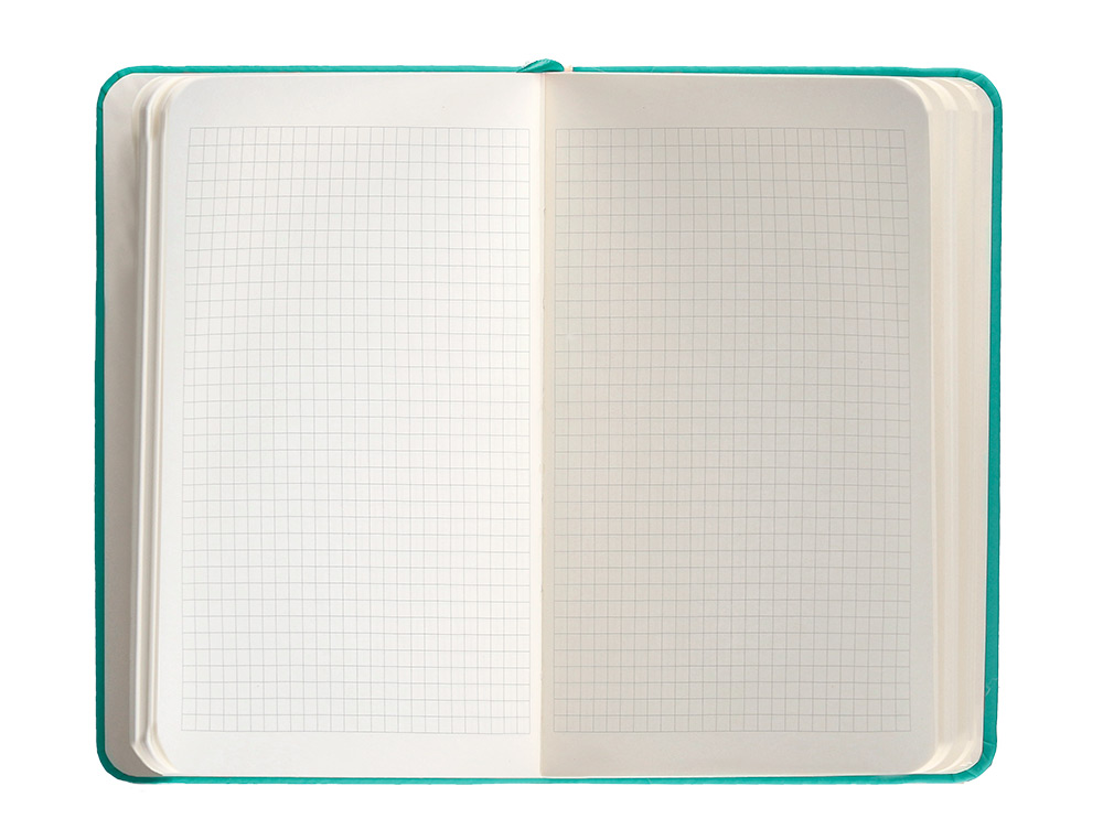 CUADERNO CON GOMILLA ANTARTIK NOTES TAPA DURA A6 HOJAS CUADRICULA TURQUESA 100 HOJAS 80 GR FSC