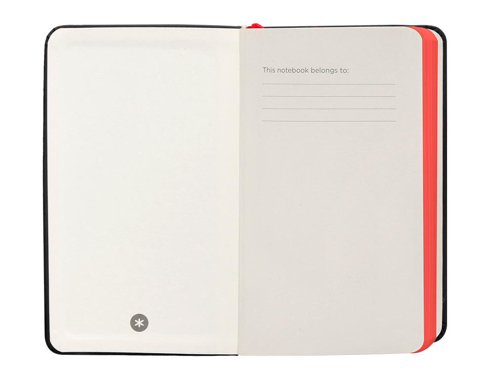 CUADERNO CON GOMILLA ANTARTIK NOTES TAPA DURA A6 HOJAS CUADRICULA NEGRO Y ROJO 100 HOJAS 80 GR FSC