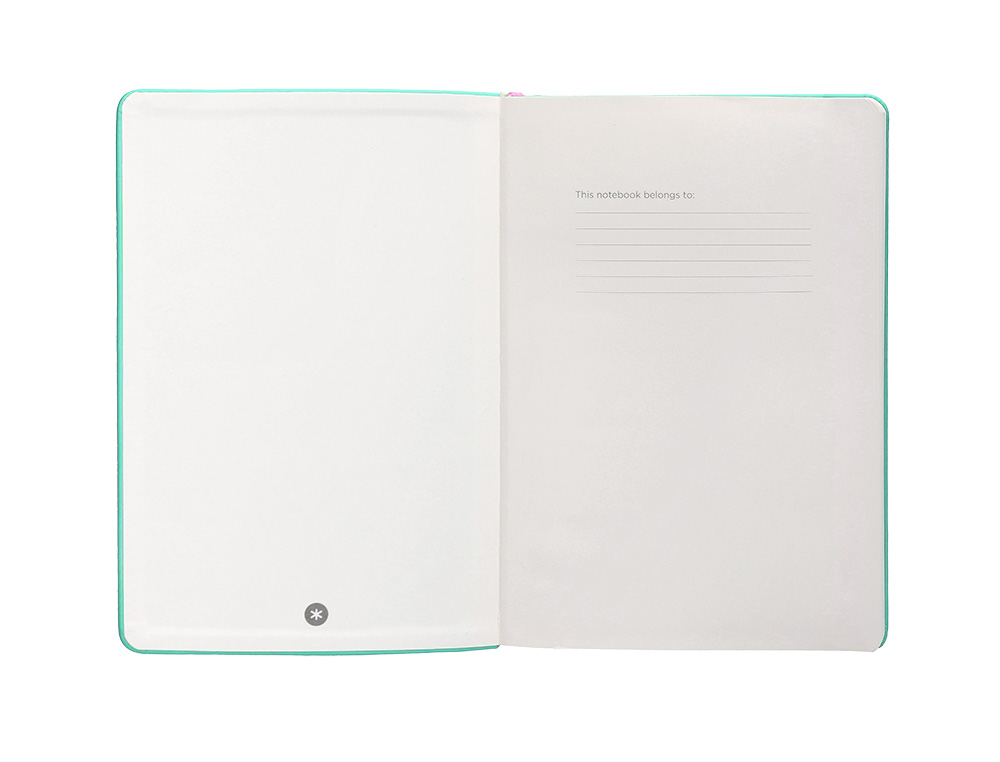 CUADERNO CON GOMILLA ANTARTIK NOTES TAPA DURA A4 HOJAS RAYAS ROSA Y TURQUESA 100 HOJAS 80 GR FSC