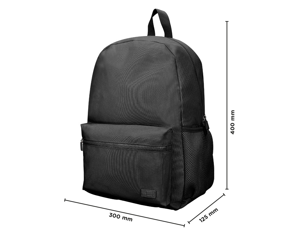 MOCHILA LIDERPAPEL CORE CON COMPARTIMENTO LATERAL ELASTICO NEGRO 15 L 400X125X300 MM