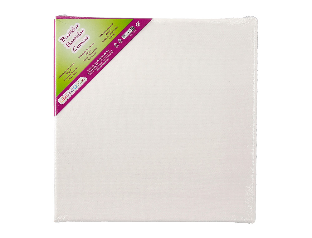 BASTIDOR LIDERPAPEL LIENZO GRAPADO TRASERO ALGODON 100% 30X30 CM