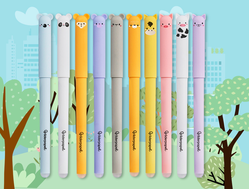 BOLIGRAFO FANTASIA LIDERPAPEL ANIMAL TOWN CERDO TINTA AZUL BORRABLE PUNTA 1 MM