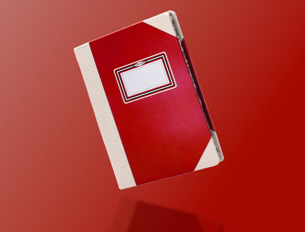 LIBRO CARTONE COSIDO FERNANDES FLECHA DIN A4+ LISO 50 HOJAS 100 GR ROJO