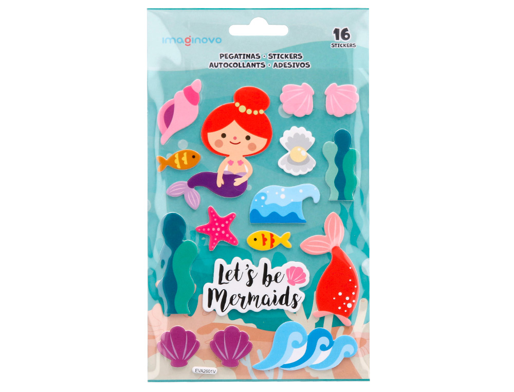 PEGATINAS IMAGINOVO SIRENAS MAGIC DREAMS CON RELIEVE 210X130 MM EN BLISTER