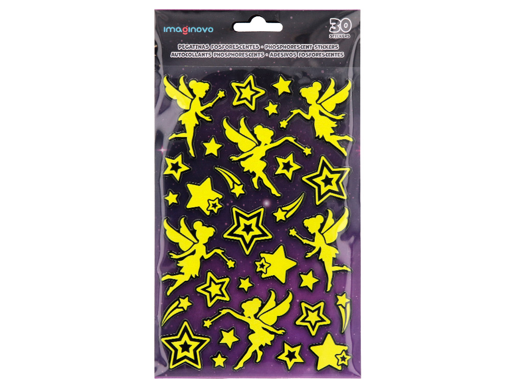 PEGATINAS IMAGINOVO LUMINOSAS HADAS CON RELIEVE 190X105 MM EN BLISTER