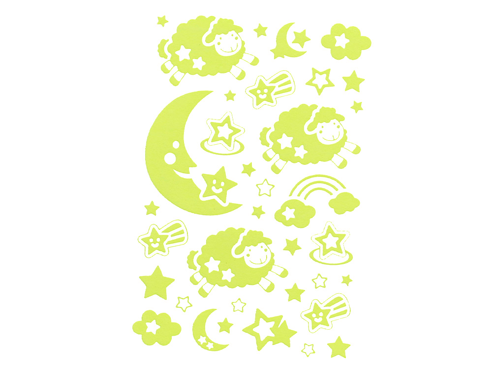 PEGATINAS IMAGINOVO LUMINOSAS LUNA CON RELIEVE 250X145 MM EN BLISTER