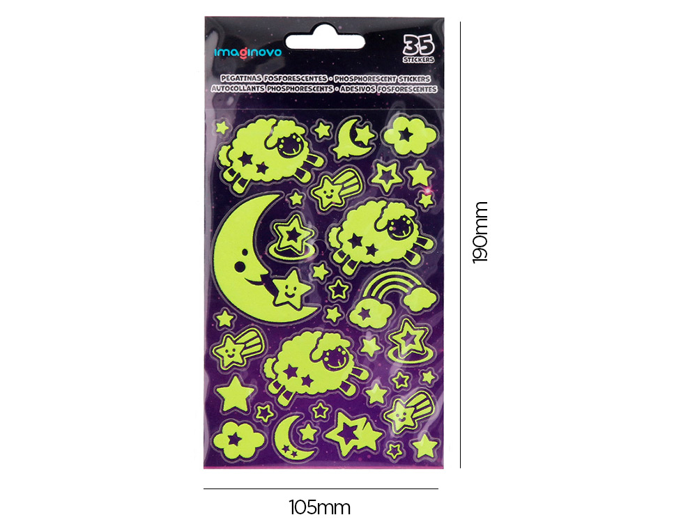 PEGATINAS IMAGINOVO LUMINOSAS LUNA CON RELIEVE 250X145 MM EN BLISTER