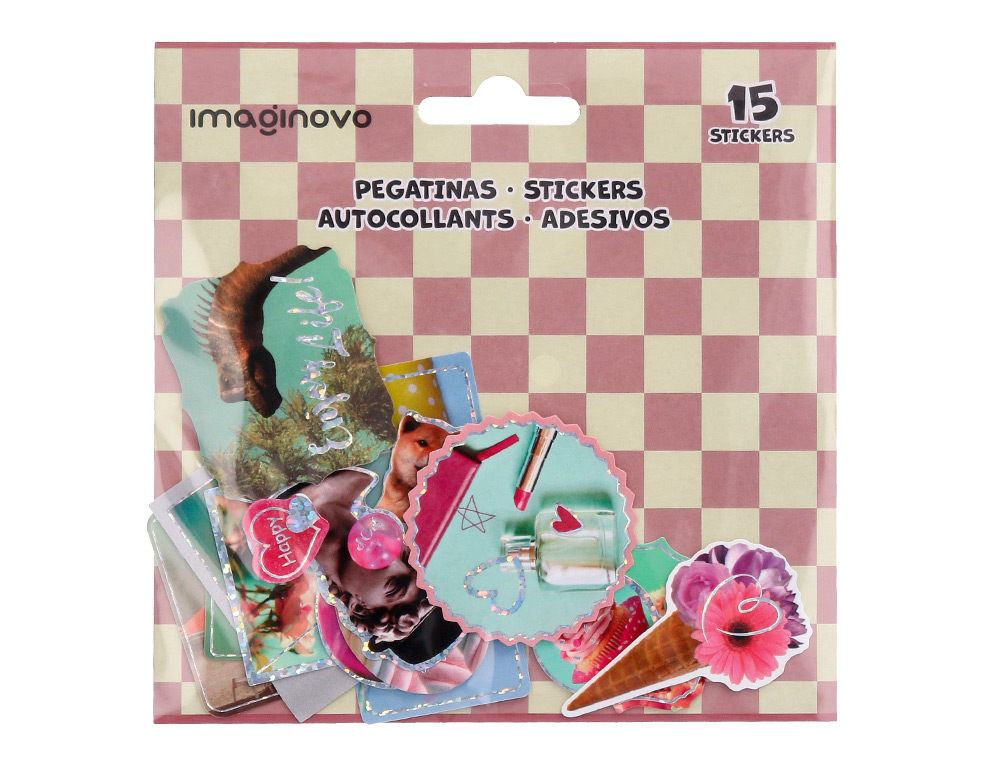 PEGATINAS IMAGINOVO GOOD VIBES DISEOS SURTIDOS PARA ORDENADOR 145X140 MM EN BLISTER