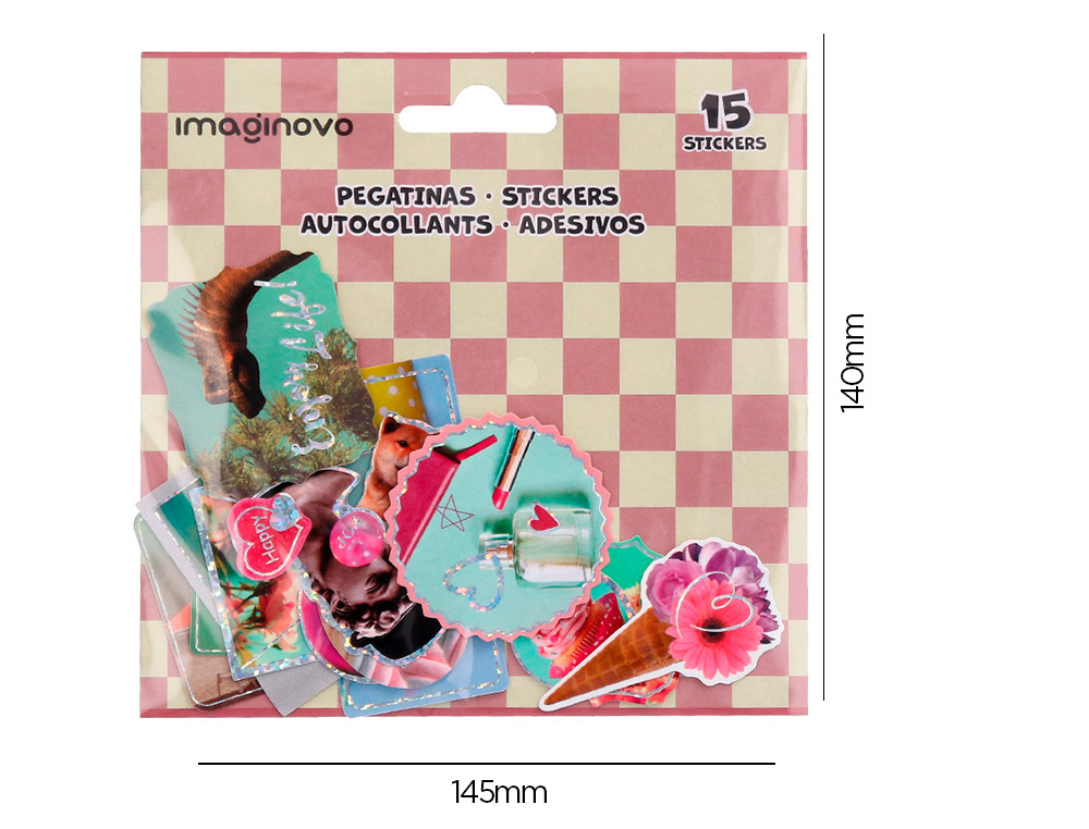 PEGATINAS IMAGINOVO GOOD VIBES DISEOS SURTIDOS PARA ORDENADOR 145X140 MM EN BLISTER