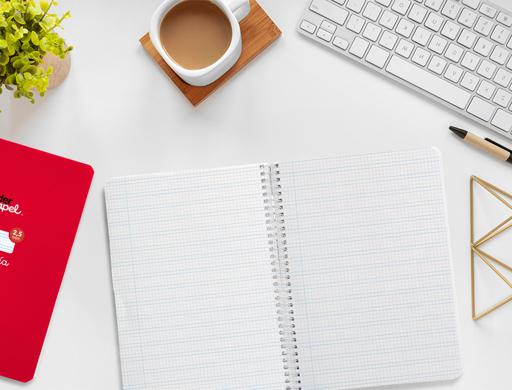 CUADERNO ESPIRAL LIDERPAPEL A5 PAUTAGUIA TAPA BLANDA 40H 75GR CUADRO PAUTADO 2,5MM COLOR ROJO