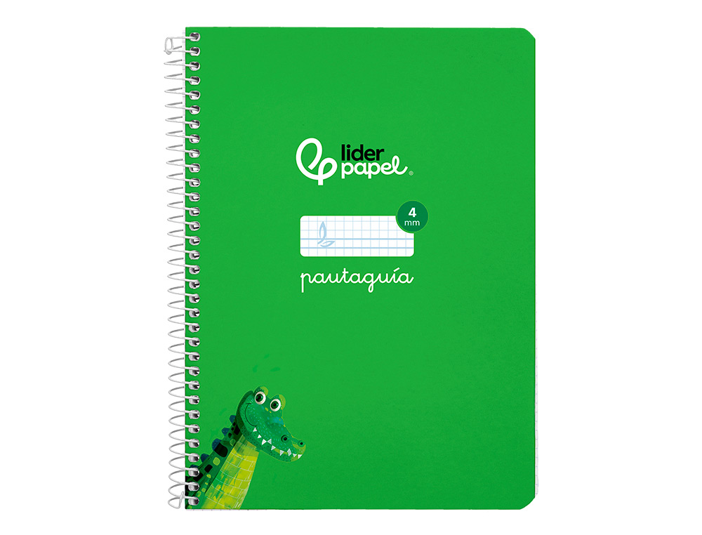CUADERNO ESPIRAL LIDERPAPEL A5 PAUTAGUIA TAPA DURA 80H 90GR CUADRO PAUTADO 4MM COLOR VERDE