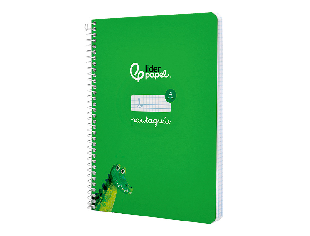 CUADERNO ESPIRAL LIDERPAPEL A5 PAUTAGUIA TAPA DURA 80H 90GR CUADRO PAUTADO 4MM COLOR VERDE