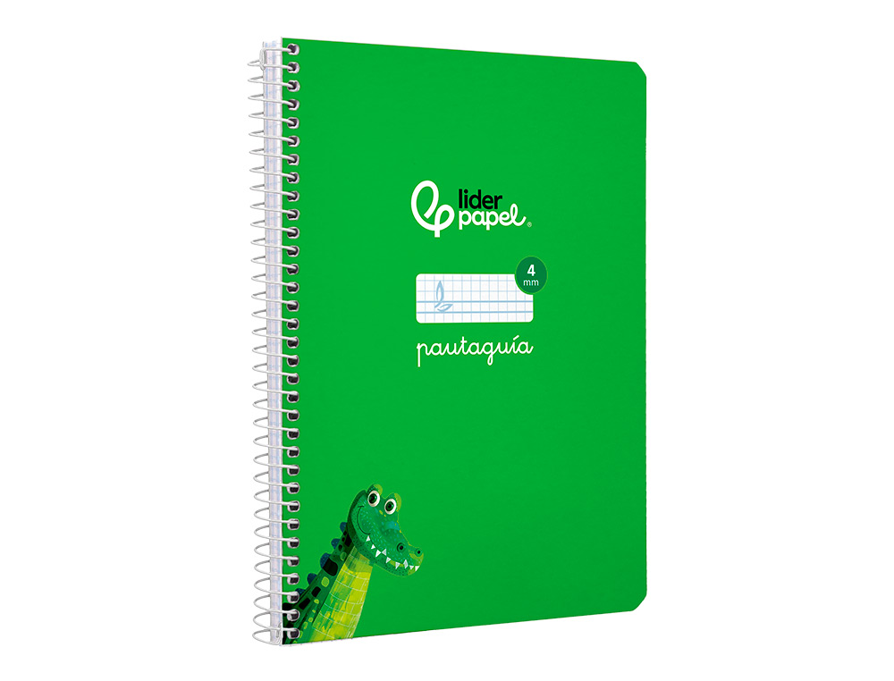 CUADERNO ESPIRAL LIDERPAPEL A5 PAUTAGUIA TAPA DURA 80H 90GR CUADRO PAUTADO 4MM COLOR VERDE