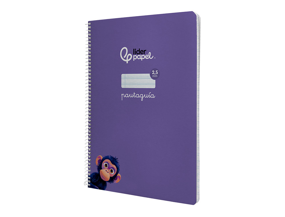 CUADERNO ESPIRAL LIDERPAPEL A4 PAUTAGUIA TAPA BLANDA 80H 75 GR CUADRO PAUTADO 2,5MM COLOR LILA