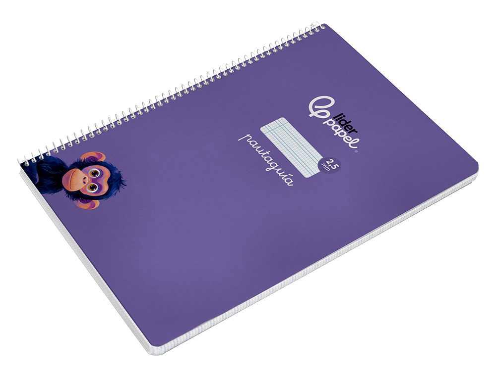 CUADERNO ESPIRAL LIDERPAPEL A4 PAUTAGUIA TAPA BLANDA 80H 75 GR CUADRO PAUTADO 2,5MM COLOR LILA