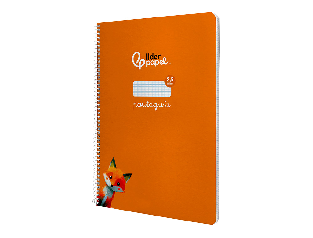 CUADERNO ESPIRAL LIDERPAPEL A4 PAUTAGUIA TAPA BLANDA 80H 75GR CUADRO PAUTADO 2,5MM COLOR NARANJA