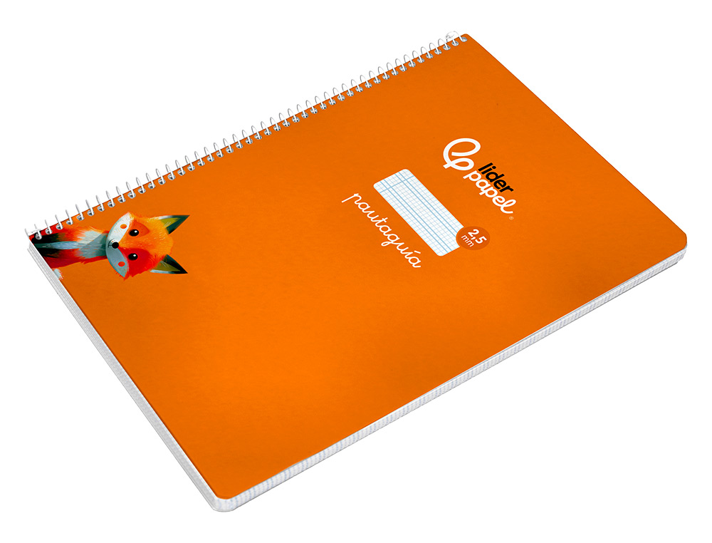 CUADERNO ESPIRAL LIDERPAPEL A4 PAUTAGUIA TAPA BLANDA 80H 75GR CUADRO PAUTADO 2,5MM COLOR NARANJA