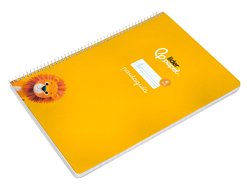CUADERNO ESPIRAL LIDERPAPEL A4 PAUTAGUIA TAPA BLANDA 80H 75 GR CUADRO PAUTADO 4MM COLOR AMARILLO