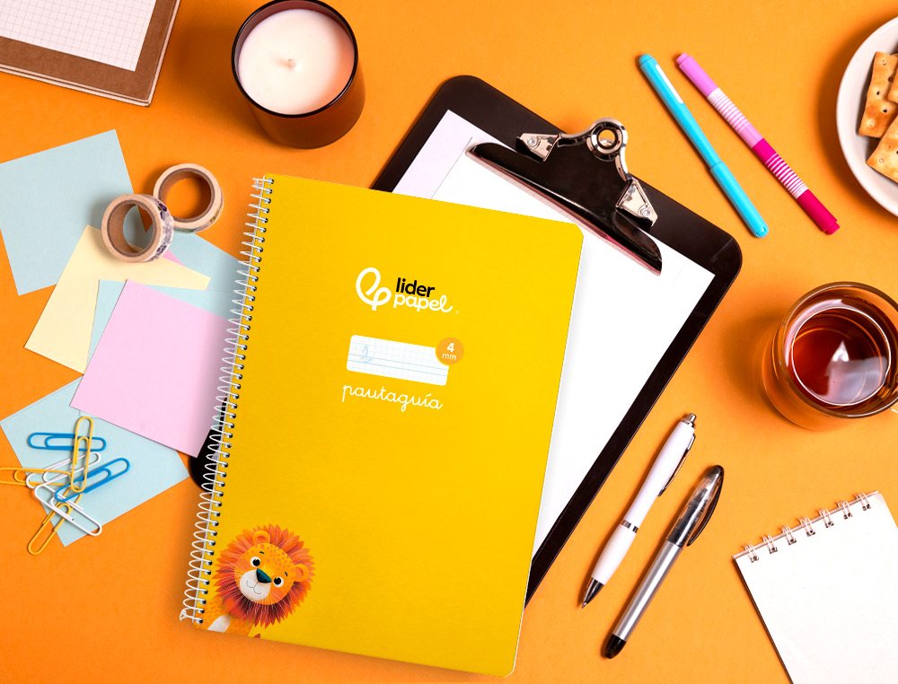 CUADERNO ESPIRAL LIDERPAPEL A4 PAUTAGUIA TAPA BLANDA 80H 75 GR CUADRO PAUTADO 4MM COLOR AMARILLO