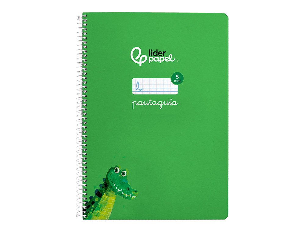 CUADERNO ESPIRAL LIDERPAPEL A4 PAUTAGUIA TAPA BLANDA 80H 75GR CUADRO PAUTADO 5MM COLOR VERDE