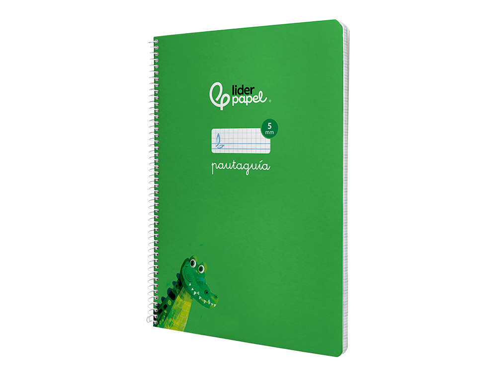 CUADERNO ESPIRAL LIDERPAPEL A4 PAUTAGUIA TAPA BLANDA 80H 75GR CUADRO PAUTADO 5MM COLOR VERDE