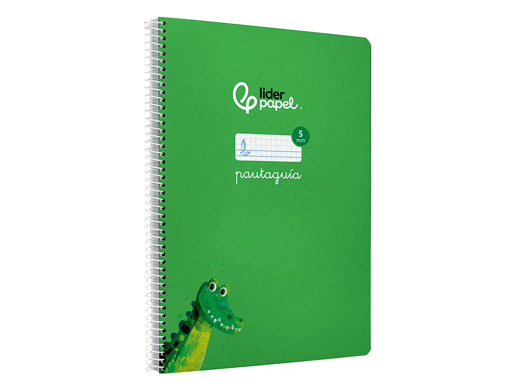 CUADERNO ESPIRAL LIDERPAPEL A4 PAUTAGUIA TAPA BLANDA 80H 75GR CUADRO PAUTADO 5MM COLOR VERDE