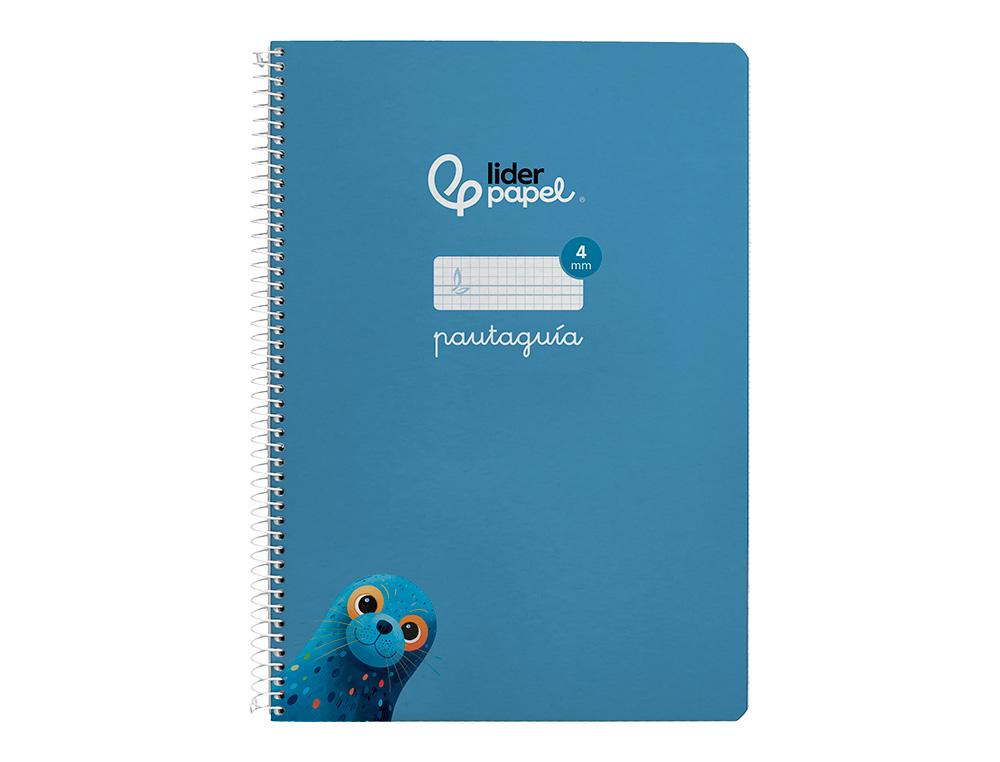 CUADERNO ESPIRAL LIDERPAPEL A4 PAUTAGUIA TAPA DURA 80H 90GR CUADRO PAUTADO 4MM COLOR AZUL