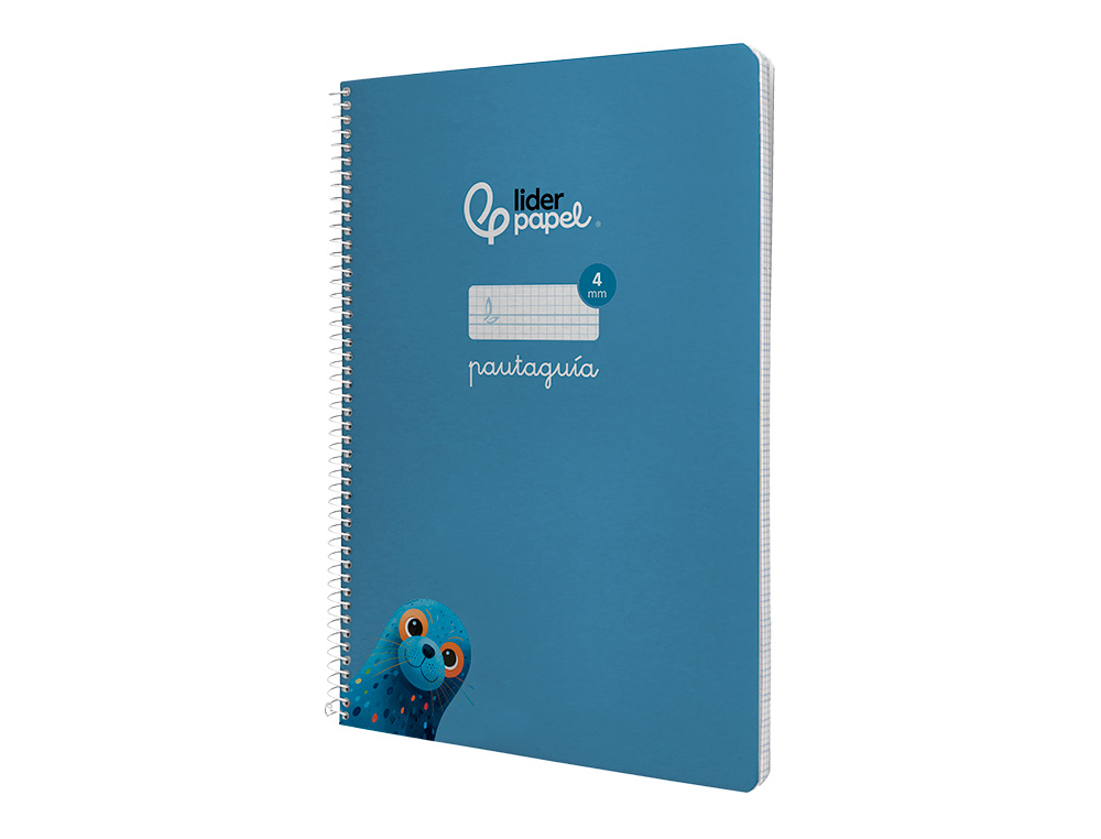 CUADERNO ESPIRAL LIDERPAPEL A4 PAUTAGUIA TAPA DURA 80H 90GR CUADRO PAUTADO 4MM COLOR AZUL