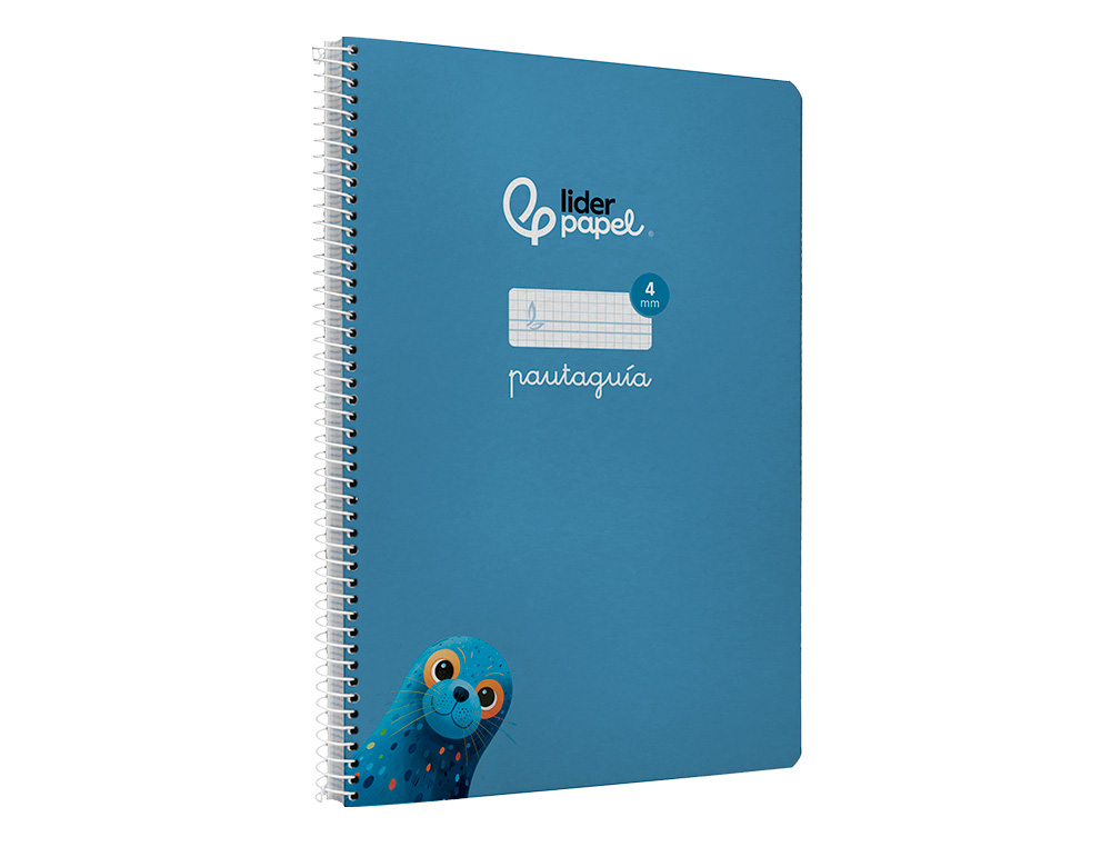 CUADERNO ESPIRAL LIDERPAPEL A4 PAUTAGUIA TAPA DURA 80H 90GR CUADRO PAUTADO 4MM COLOR AZUL