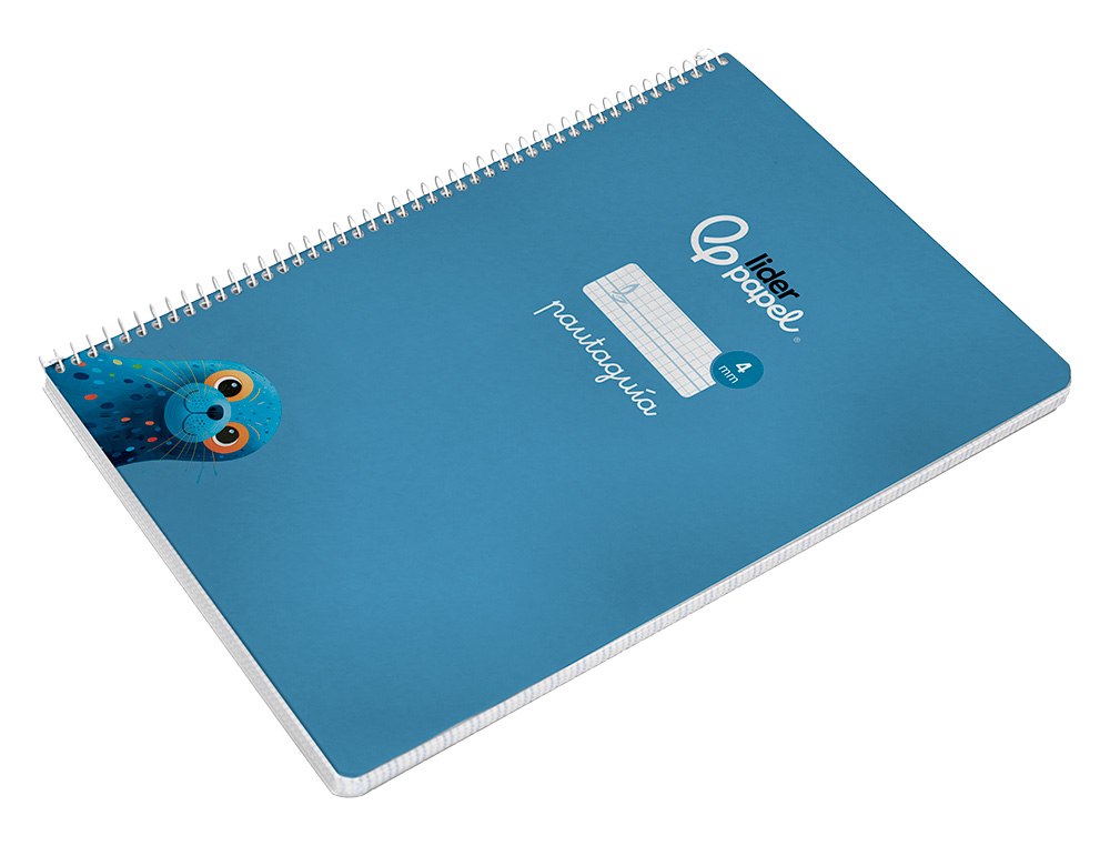 CUADERNO ESPIRAL LIDERPAPEL A4 PAUTAGUIA TAPA DURA 80H 90GR CUADRO PAUTADO 4MM COLOR AZUL