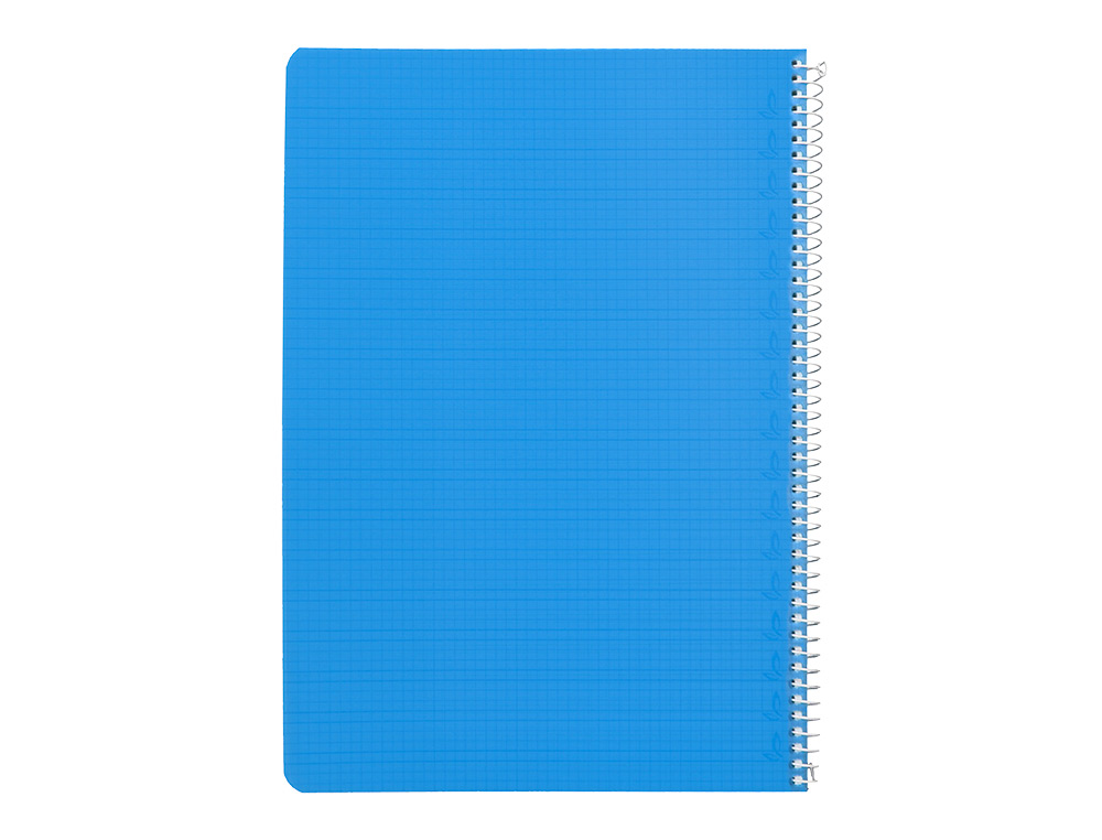 CUADERNO ESPIRAL LIDERPAPEL A4 PAUTAGUIA TAPA PLASTICO 80H 90GR CUADRO PAUTADO 4MM CON MARGEN COLOR AZUL