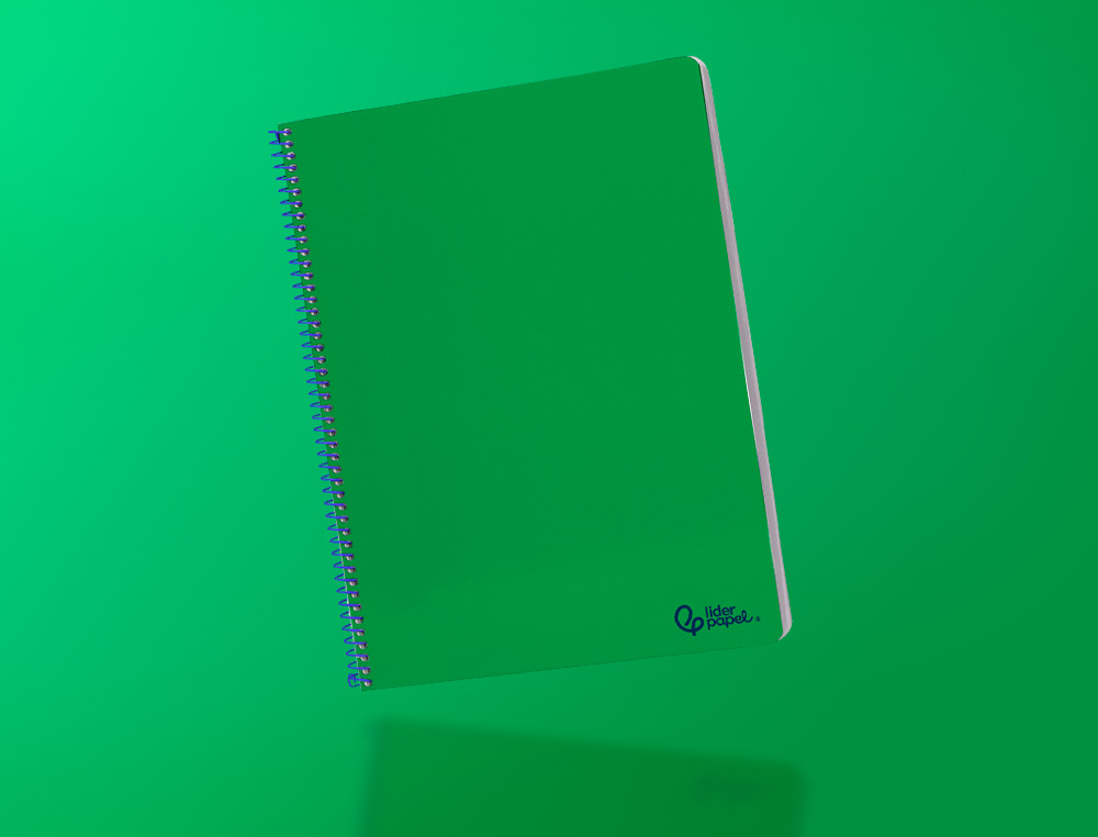 CUADERNO ESPIRAL LIDERPAPEL A4 SMART TAPA BLANDA 80H 75GR CUADRO 4MM CON MARGEN COLOR VERDE