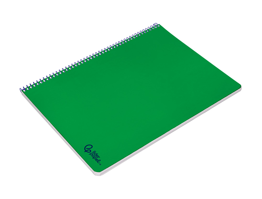 CUADERNO ESPIRAL LIDERPAPEL A4 SMART TAPA BLANDA 80H 75GR CUADRO 4MM CON MARGEN COLOR VERDE