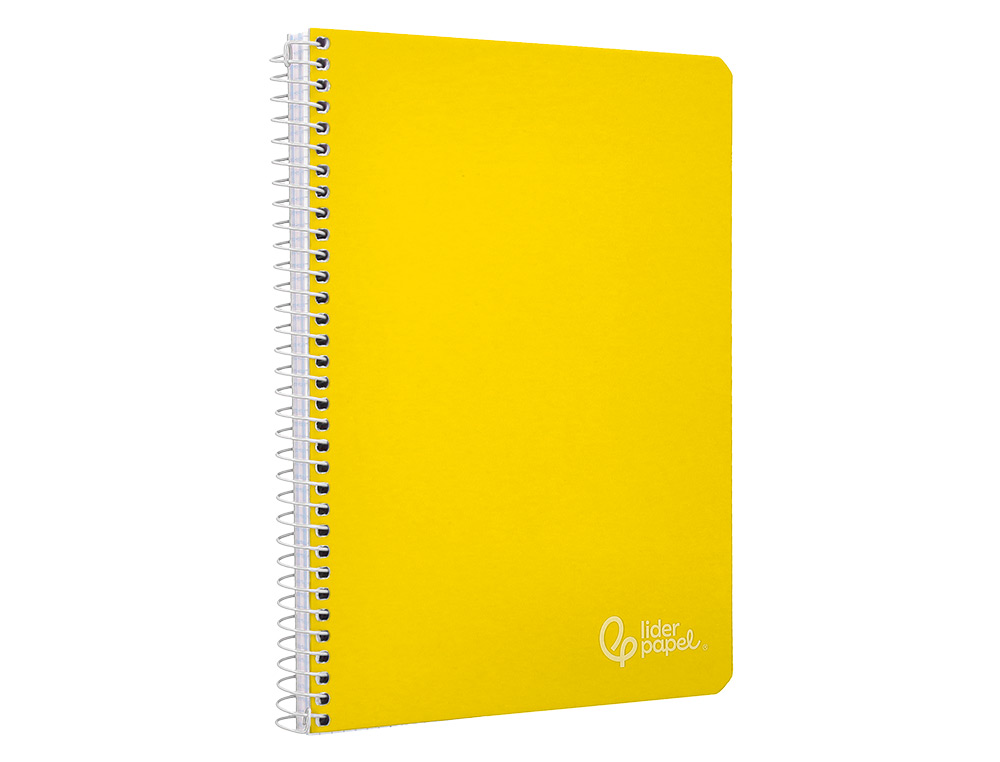 CUADERNO ESPIRAL LIDERPAPEL A4 WITTY TAPA DURA 80H 90GR CUADRO 4MM CON MARGEN COLOR AMARILLO