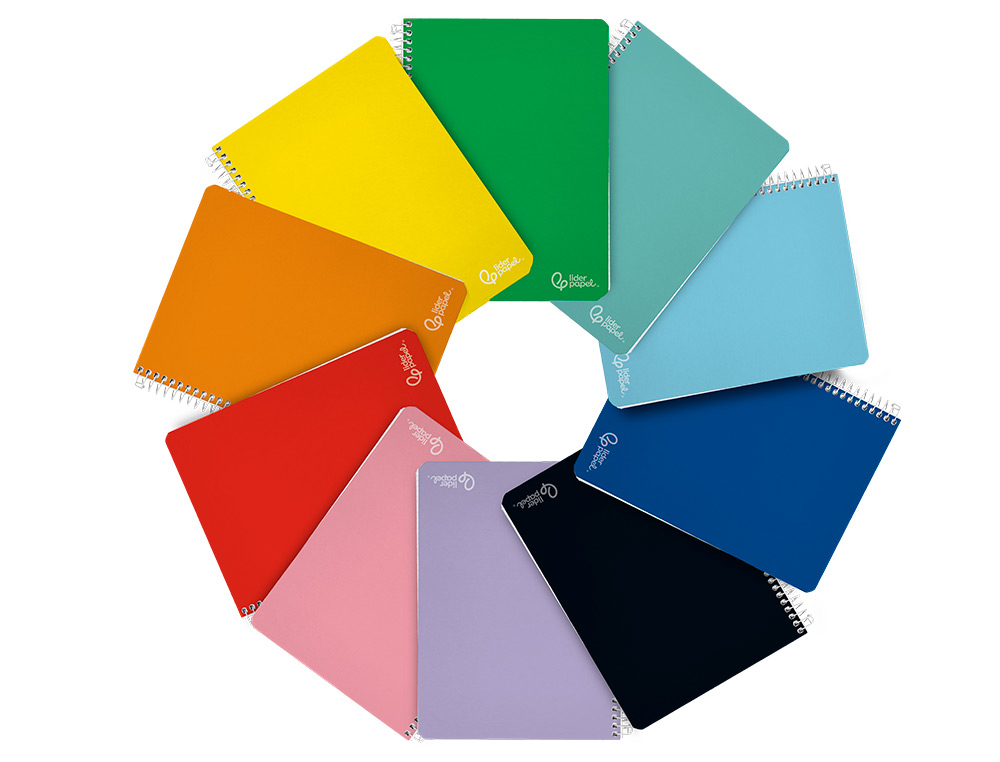 CUADERNO ESPIRAL LIDERPAPEL A4 WITTY TAPA DURA 80H 90GR CUADRO 5MM CON MARGEN COLORES SURTIDOS