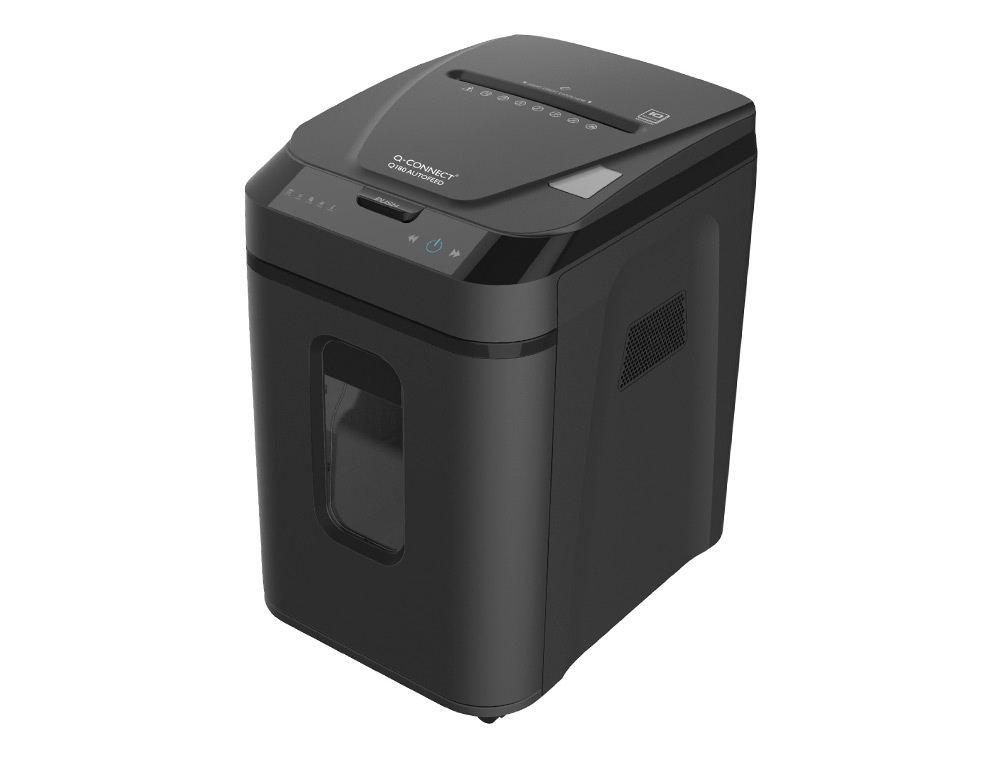 DESTRUCTORA DE DOCUMENTOS Q-CONNECT CAPACIDAD CORTE 180 H AUTO / 10 H MANUAL DESTRUYE GRAPAS CLIPS Y TARJETAS