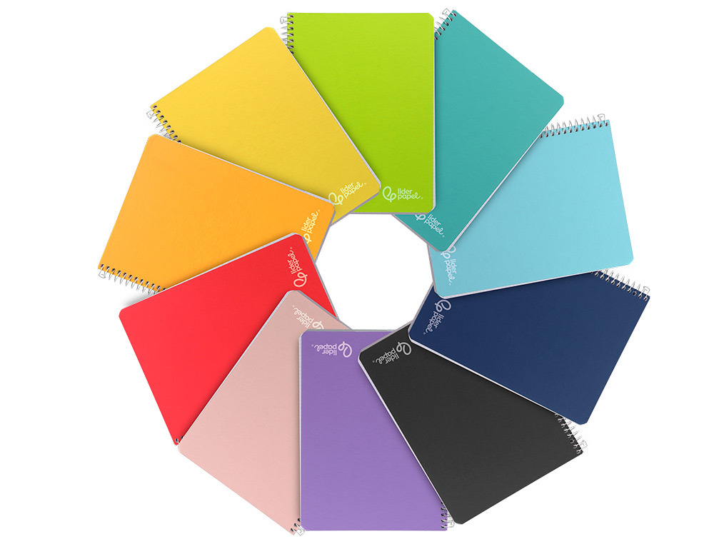 CUADERNO ESPIRAL LIDERPAPEL A5 WITTY TAPA DURA 80H 90GR PAUTA ANCHA 3,5MM CON MARGEN COLORES SURTIDOS