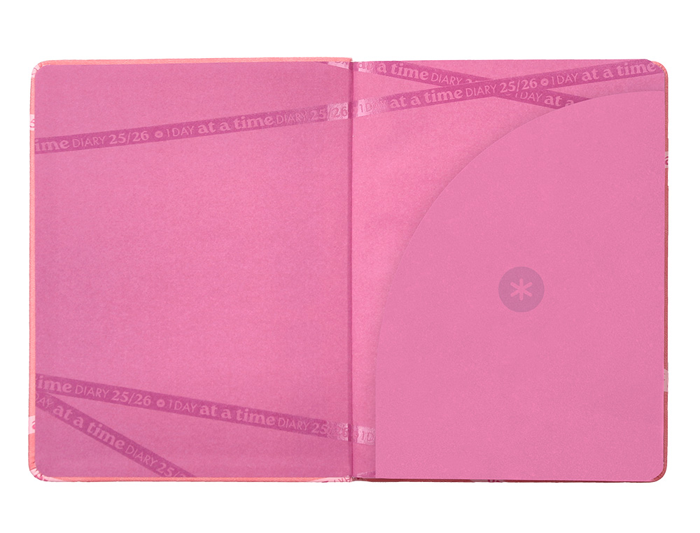 AGENDA ESCOLAR ANTARTIK 25-26 ENCUADERNADA GO! SIMIL PIEL ROSA SEMANA VISTA A5 BILINGÜE PAPEL FSC 80 GR