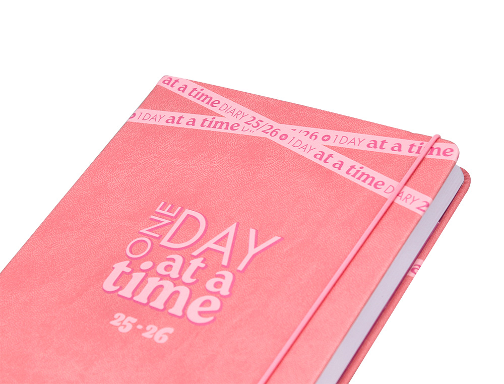 AGENDA ESCOLAR ANTARTIK 25-26 ENCUADERNADA GO! SIMIL PIEL ROSA SEMANA VISTA A5 BILINGÜE PAPEL FSC 80 GR