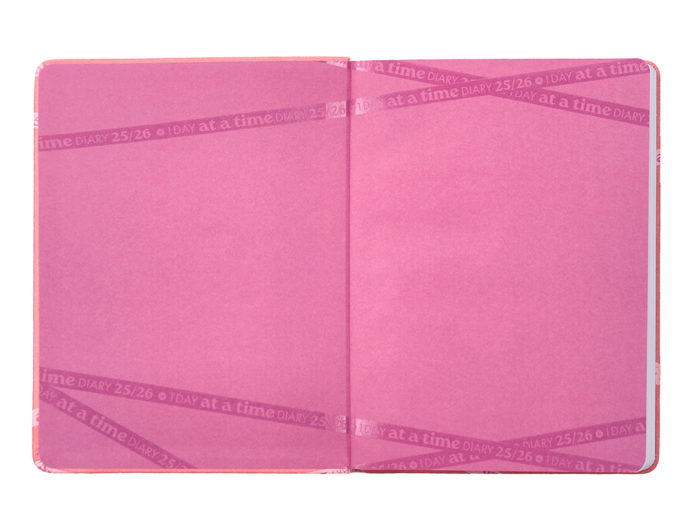 AGENDA ESCOLAR ANTARTIK 25-26 ENCUADERNADA GO! SIMIL PIEL ROSA SEMANA VISTA A5 BILINGÜE PAPEL FSC 80 GR