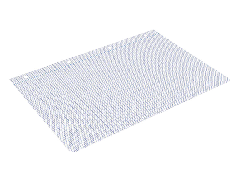 RECAMBIO LIDERPAPEL A4 100 HOJAS 75GR MILIMETRADO 2 MM SIN MARGEN 4 TALADROS