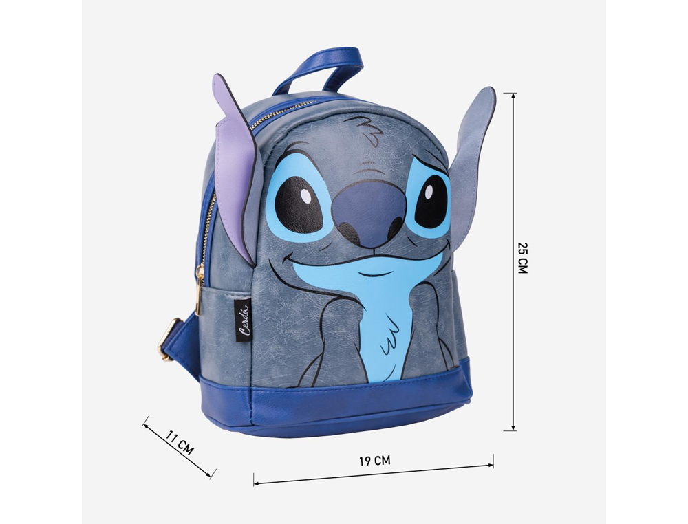 MOCHILA CASUAL MODA APLICACIONES STITCH 195X240X110 MM