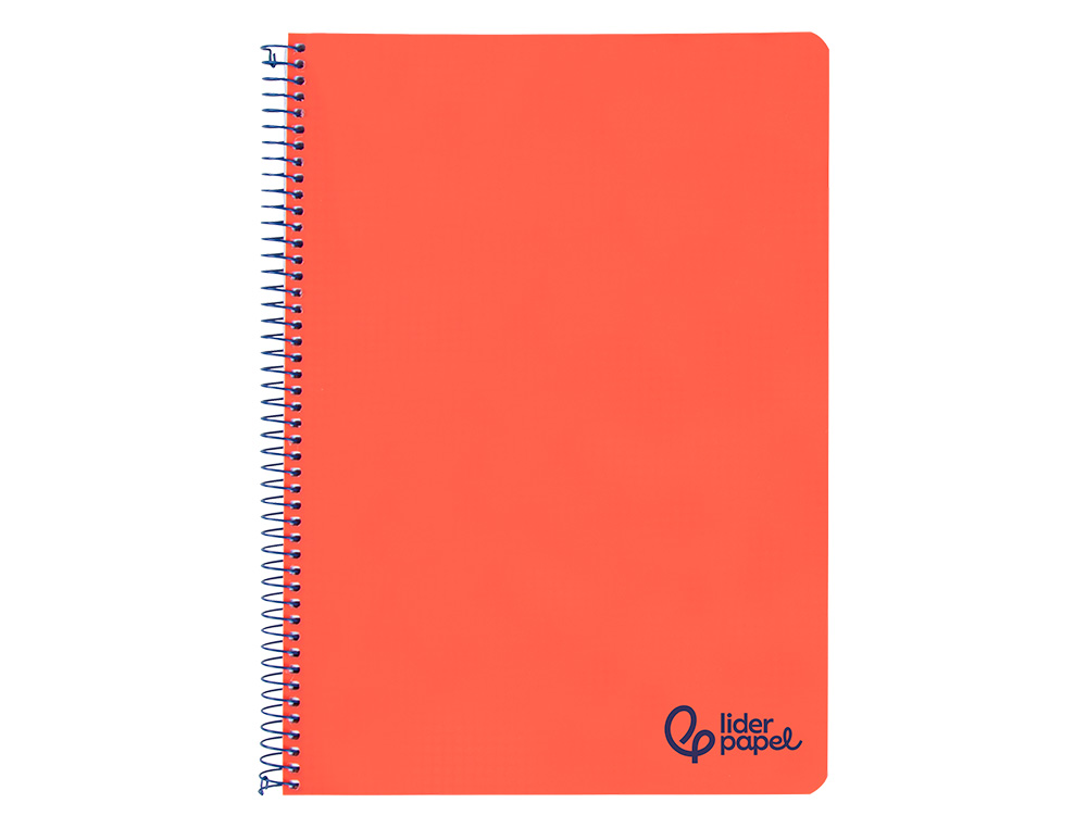 CUADERNO ESPIRAL LIDERPAPEL A4 WONDER TAPA PLASTICO 80H 90GR RAYADO HORIZONTAL CON MARGEN COLOR ROJO