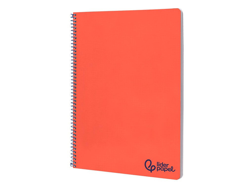 CUADERNO ESPIRAL LIDERPAPEL A4 WONDER TAPA PLASTICO 80H 90GR RAYADO HORIZONTAL CON MARGEN COLOR ROJO