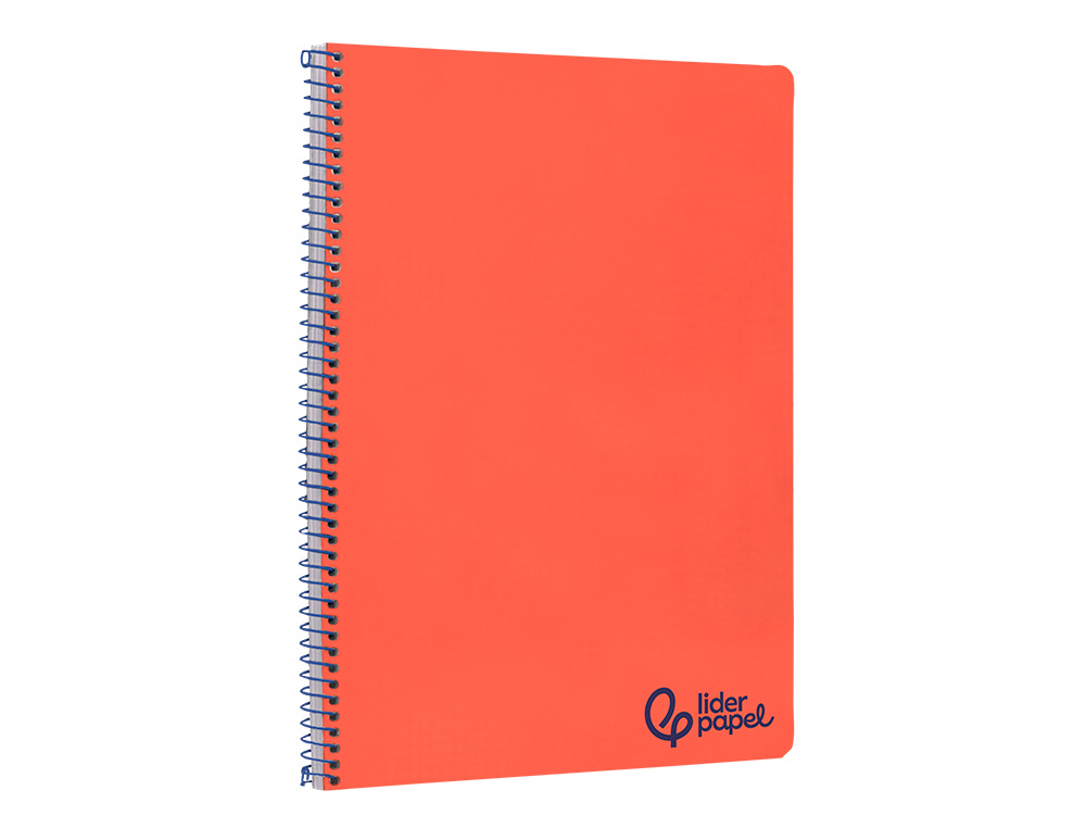 CUADERNO ESPIRAL LIDERPAPEL A4 WONDER TAPA PLASTICO 80H 90GR RAYADO HORIZONTAL CON MARGEN COLOR ROJO